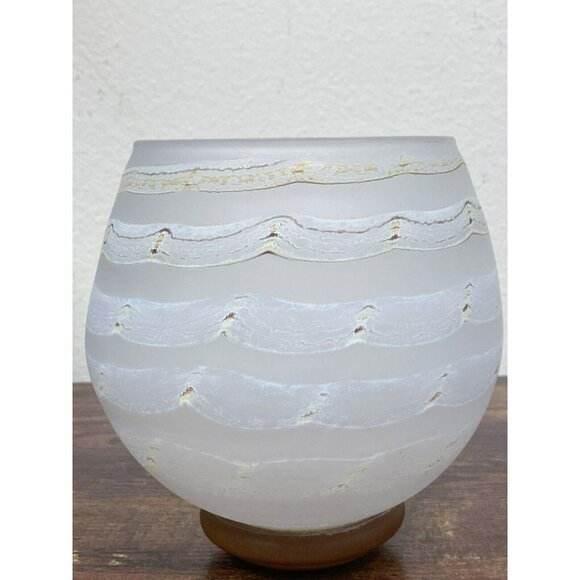 2001 OECG Art Glass Hand Signed 6” Vase Bowl! Nice! 173 - Picture 4 of 6